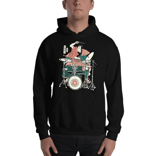 Samurai Drummer 3 Percussion Music Ukiyo-e Unisex Hoodie Samurai Original