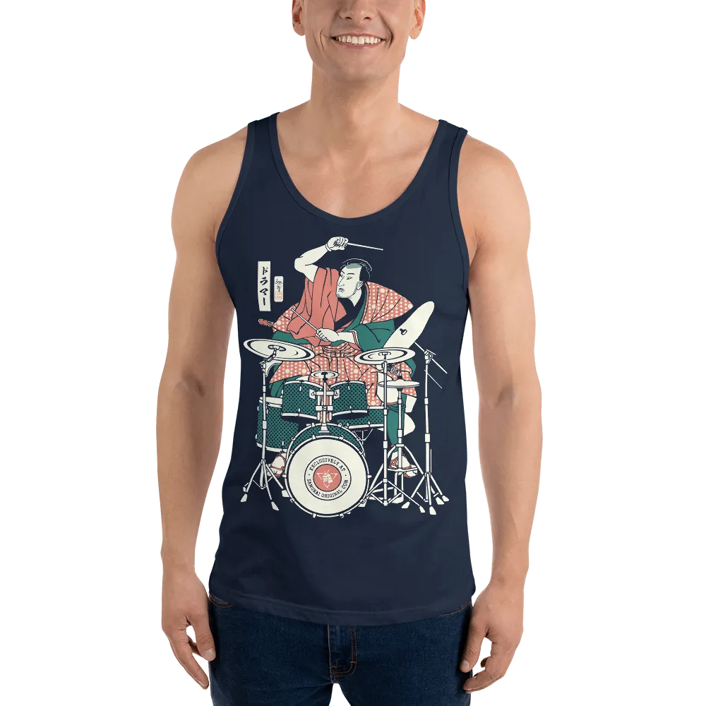 Samurai Drummer 3 Percussion Music Ukiyo-e Unisex Tank Top Samurai Original