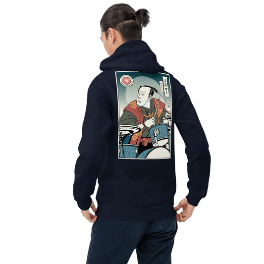 Samurai Drummer 4 Percussion Music Ukiyo-e Unisex Hoodie Samurai Original