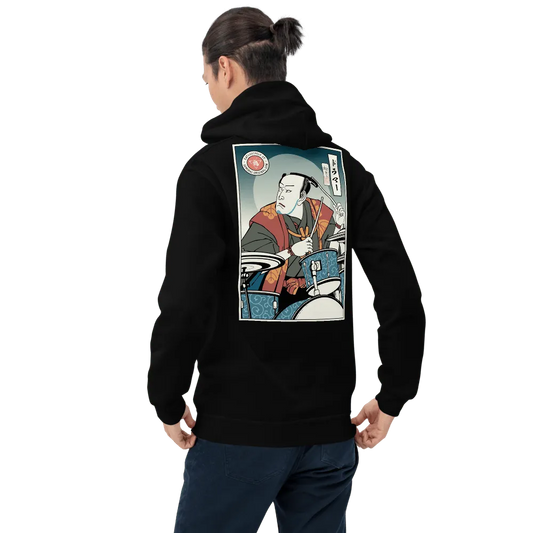 Samurai Drummer 4 Percussion Music Ukiyo-e Unisex Hoodie Samurai Original