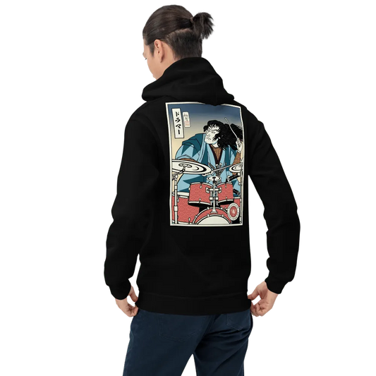 Samurai Drummer 5 Percussion Music Ukiyo-e Unisex Hoodie Samurai Original