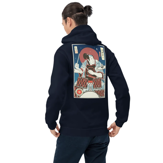 Samurai Drummer Percussion Music Ukiyo-e Unisex Hoodie Samurai Original