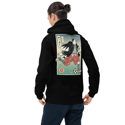 Samurai Football Player Ukiyo-e Unisex Hoodie - Samurai Original