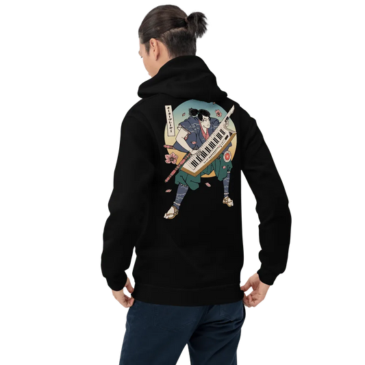 Samurai Keytar Player Music Ukiyo-e Unisex Hoodie Samurai Original