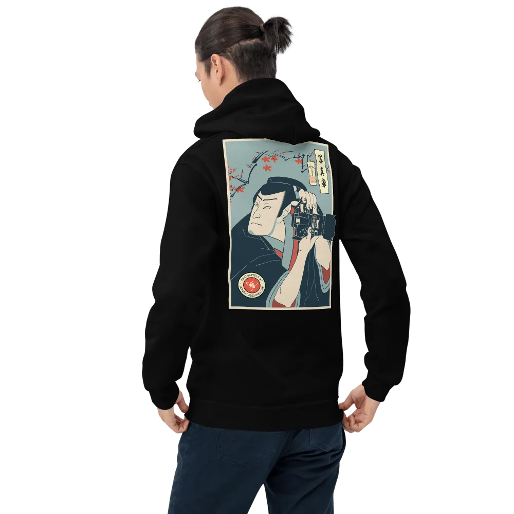 Samurai Photographer 2 Camera Ukiyo-e Unisex Hoodie Samurai Original