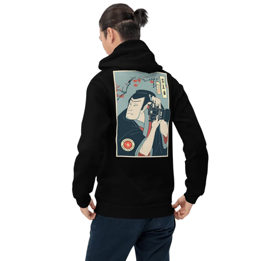 Samurai Photographer 2 Camera Ukiyo-e Unisex Hoodie Samurai Original