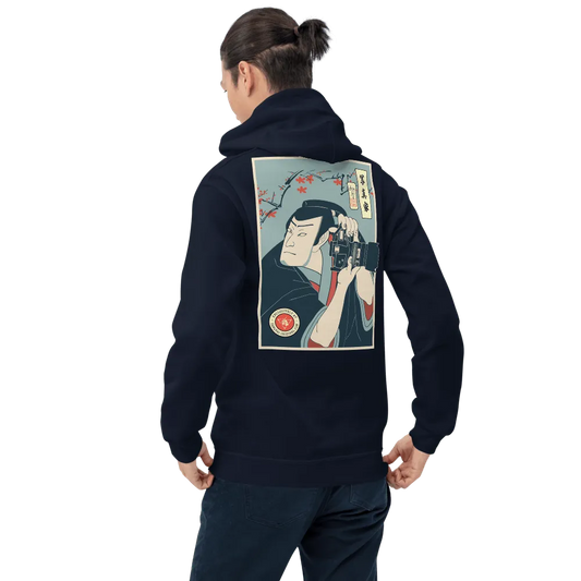 Samurai Photographer 2 Camera Ukiyo-e Unisex Hoodie Samurai Original