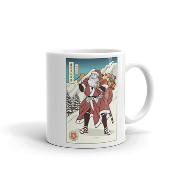 Samurai Santa Merry Chrismast Ukiyo-e White Glossy Mug Samurai Original