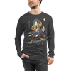 Samurai Snowboard 2 Winter Sport Ukiyo-e Unisex Long Sleeve Tee - Dark Grey Heather / XS