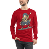 Samurai Snowboard 2 Winter Sport Ukiyo-e Unisex Long Sleeve Tee - Red / XS