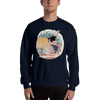 Samurai Surfing 2 Water Sport Ukiyo-e Unisex Sweatshirt - Navy / S