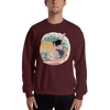 Samurai Surfing 2 Water Sport Ukiyo-e Unisex Sweatshirt - Maroon / S