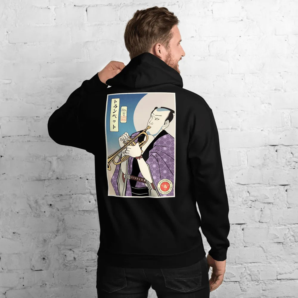 Samurai Trumpet Brass Instrument Ukiyo-e Unisex Hoodie Samurai Original