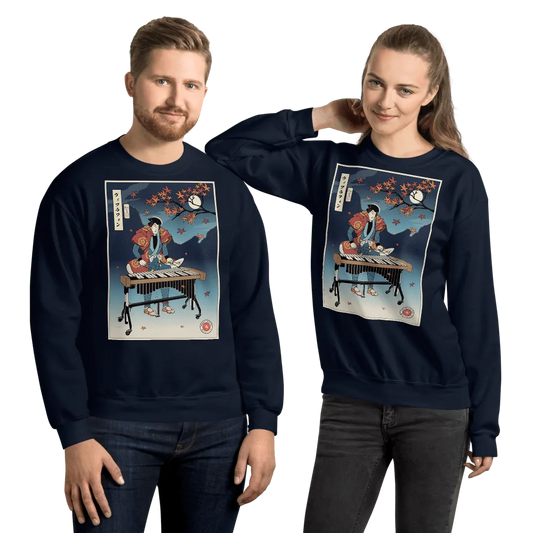 Samurai Vibraphonist Player Music Ukiyo-e Unisex Sweatshirt Samurai Original