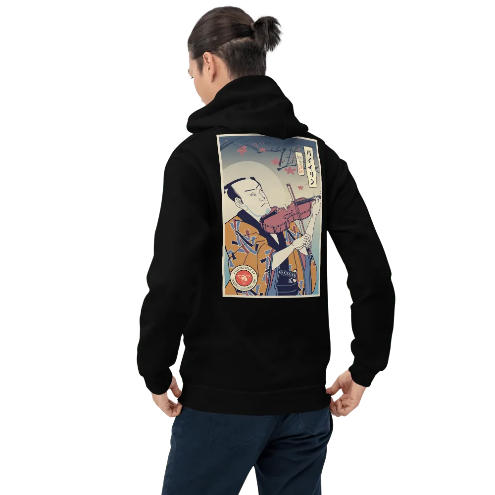 Samurai Violin Music Lover Ukiyo-e Unisex Hoodie Samurai Original