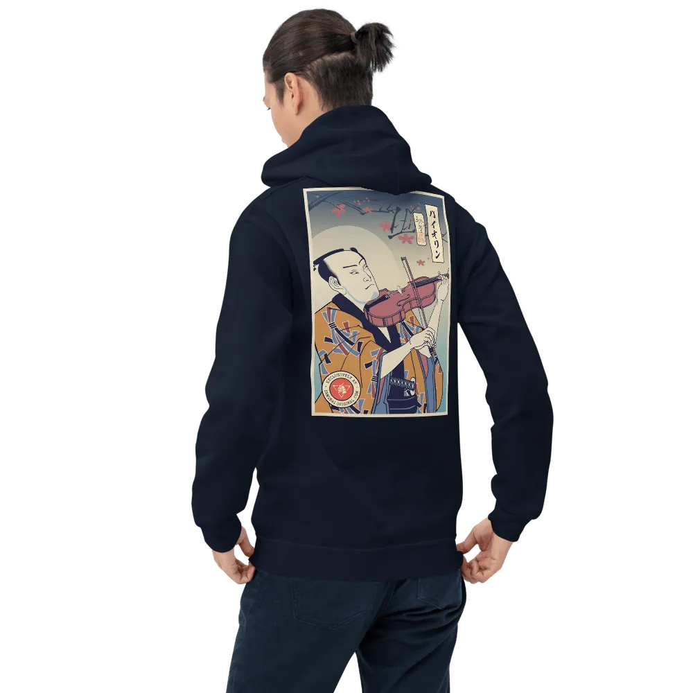 Samurai Violin Music Lover Ukiyo-e Unisex Hoodie Samurai Original