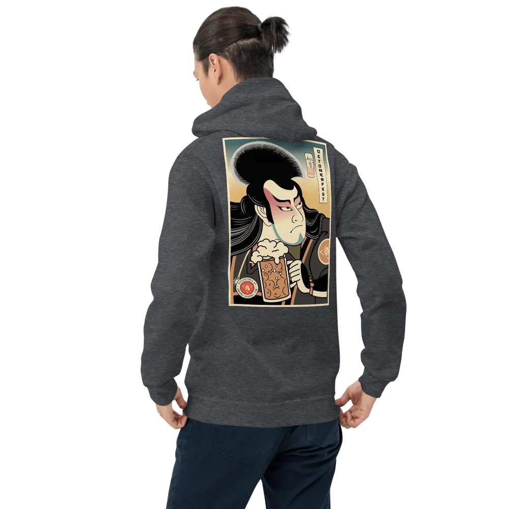 Samurai & Beer Oktoberfest Japanese Ukiyo-e Unisex Hoodie - Samurai Original