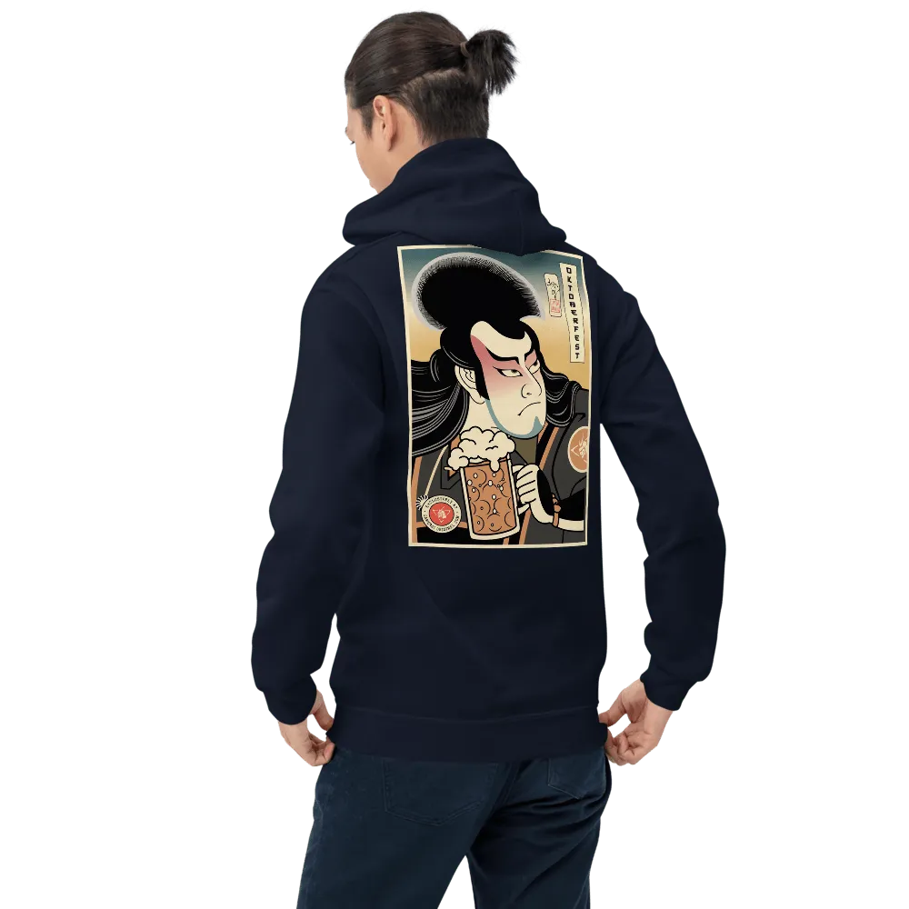 Samurai & Beer Oktoberfest Japanese Ukiyo-e Unisex Hoodie - Samurai Original