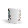 Samurai & Dachshund Walking Funny Japanese Ukiyo-e White Glossy Mug - Samurai Original