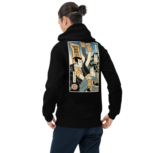 Samurai and Beer Oktoberfest Japanese Ukiyo-e Unisex Hoodie 2 - Samurai Original