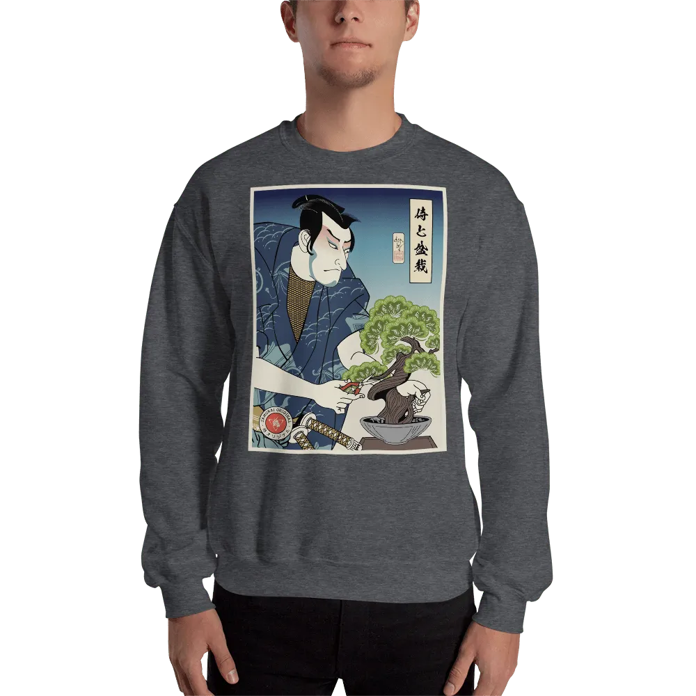 Samurai and Bonsai Tree Japanese Ukiyo-e Unisex Sweatshirt - Samurai Original