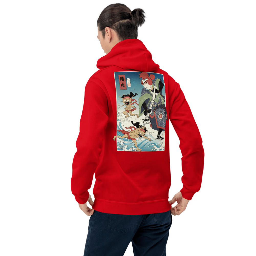 Samurai vs Demon Covid Ukiyo-e Unisex Hoodie Samurai Original