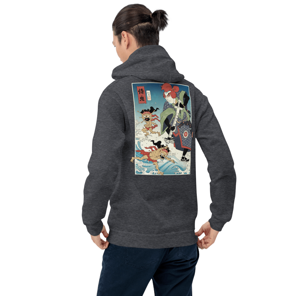 Samurai vs Demon Covid Ukiyo-e Unisex Hoodie Samurai Original