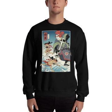 Samurai vs Demon Covid Ukiyo-e Unisex Sweatshirt Samurai Original