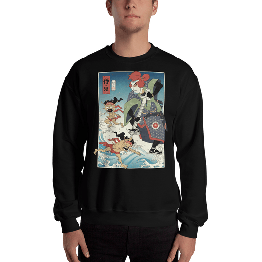 Samurai vs Demon Covid Ukiyo-e Unisex Sweatshirt Samurai Original