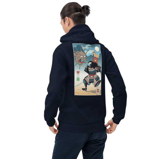 Samurai vs Virus Demon 3 Ukiyo-e Unisex Hoodie - Samurai Original