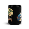 Samurai and Bonsai Tree Japanese Ukiyo-e Black Glossy Mug 2 - Samurai Original