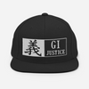 Justice-Gi Seven Virtues Of Bushido Japanese Kanji Snapback Hat - Black