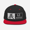 Justice-Gi Seven Virtues Of Bushido Japanese Kanji Snapback Hat - Black/ Red