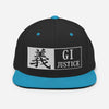 Justice-Gi Seven Virtues Of Bushido Japanese Kanji Snapback Hat - Black/ Teal