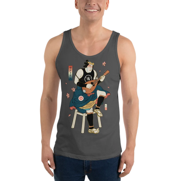 Samurai Play Mandolin Music Ukiyo-e Unisex Tank Top