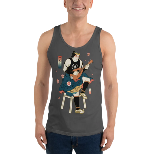 Samurai Play Mandolin Music Ukiyo-e Unisex Tank Top