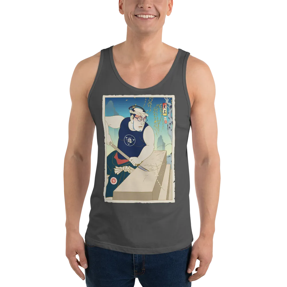 Samurai Carpenter 5 Wood Artisan Ukiyo-e Unisex Tank Top - Samurai Original