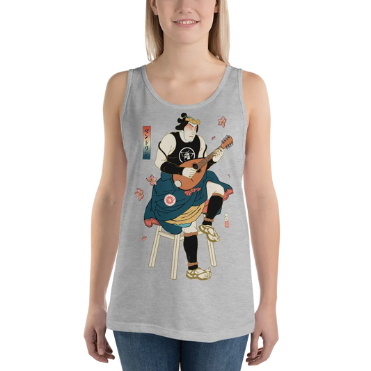 Samurai Play Mandolin Music Ukiyo-e Unisex Tank Top