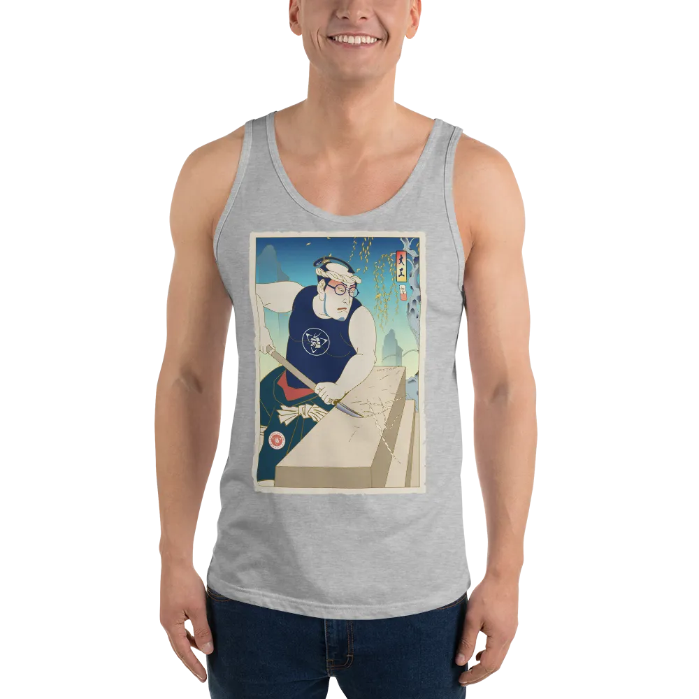 Samurai Carpenter 5 Wood Artisan Ukiyo-e Unisex Tank Top - Samurai Original