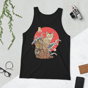 Bengal Cat Japanese Ukiyo-e Unisex Tank Top -