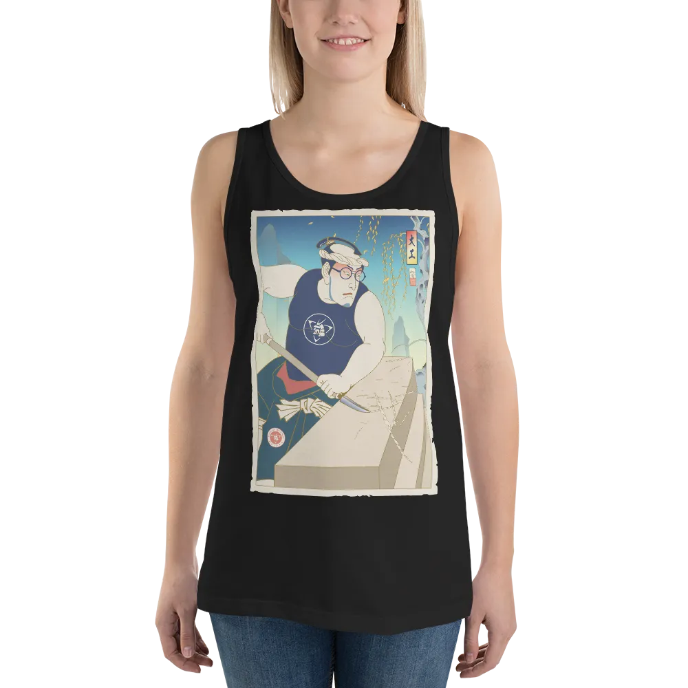 Samurai Carpenter 5 Wood Artisan Ukiyo-e Unisex Tank Top - Samurai Original