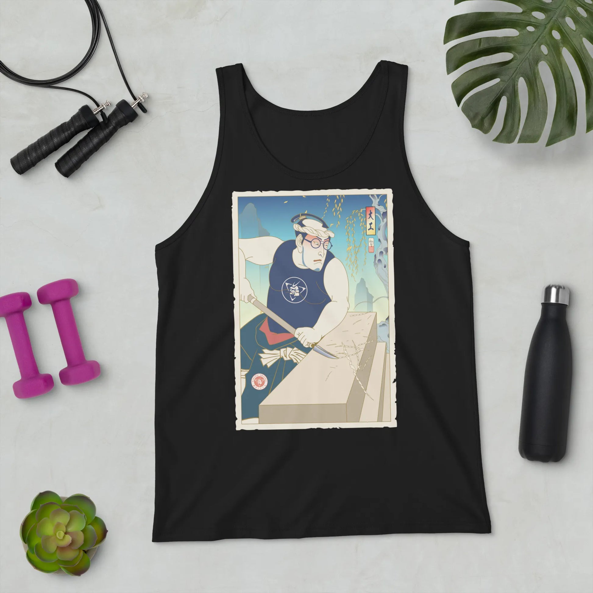 Samurai Carpenter 5 Wood Artisan Ukiyo-e Unisex Tank Top - Samurai Original