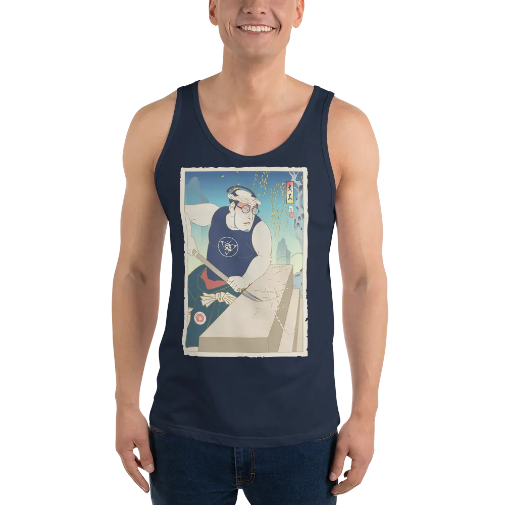 Samurai Carpenter 5 Wood Artisan Ukiyo-e Unisex Tank Top - Samurai Original