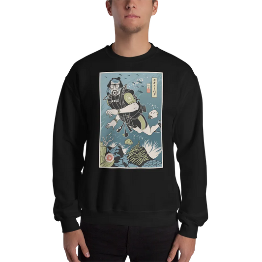 Samurai Scuba Diver Ukiyo-e Unisex Sweatshirt