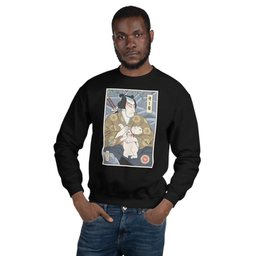 Samurai & Cat Funny Japanese Ukiyo-e Unisex Sweatshirt - Samurai Original