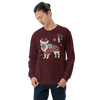 French Bulldog Funny Christmas Japanese Ukiyo-e Unisex Sweatshirt - Maroon / S