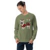 French Bulldog Funny Christmas Japanese Ukiyo-e Unisex Sweatshirt - Military Green / S