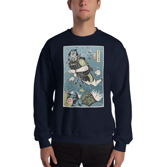 Samurai Scuba Diver Ukiyo-e Unisex Sweatshirt