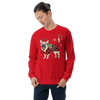 French Bulldog Funny Christmas Japanese Ukiyo-e Unisex Sweatshirt - Red / S