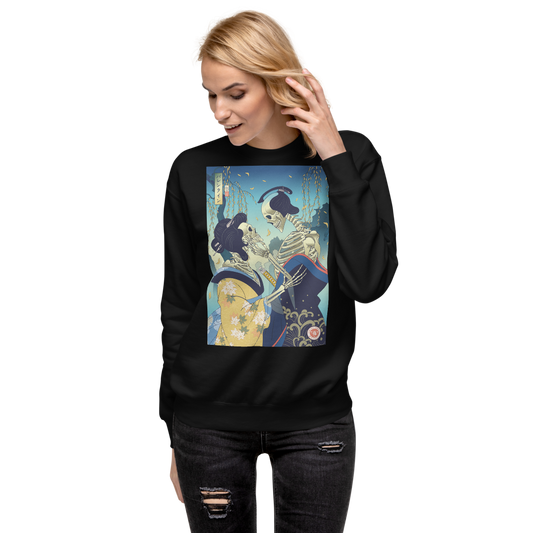 Skeleton Samurai & Geisha Gift For Valentine Unisex Premium Sweatshirt